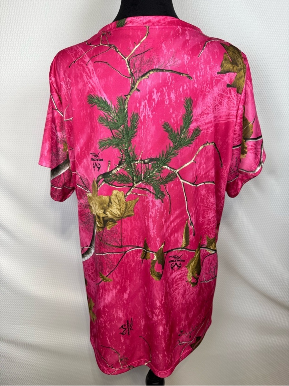 Realtree Pink Camo Performance Tee Shirt Women’s Plus Size 1X 16W Outdoors - Picture 3 of 13